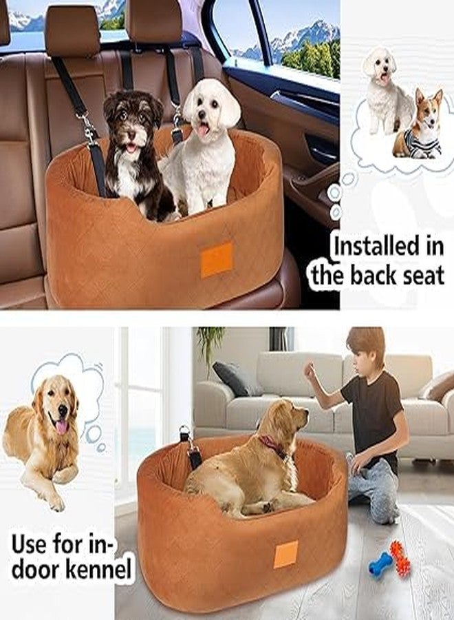 BLESSING PET SUPPLY Dog Car Seat for Small & Medium Dogs, Elevated Dog Booster Seat, Detachable and Washable Pet Car Seat (Dog Booster Car Seat Back, Brown) - Image 2